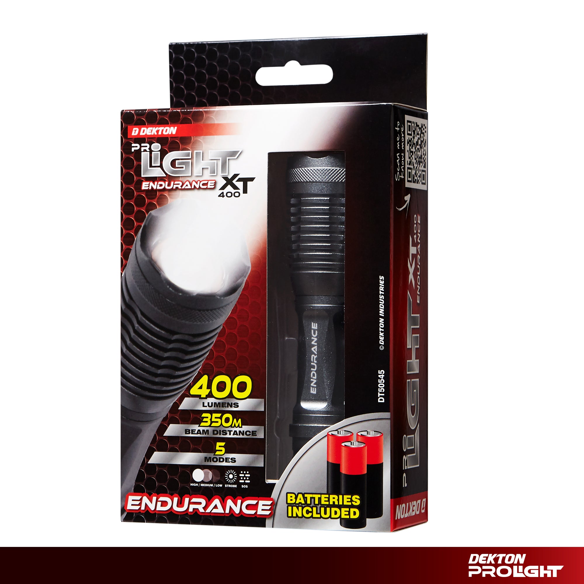 Dekton Pro Light Endurance XT 400 COB LED Torch 400 Lumen 350M Range & Batteries Dekton Pro Light Endurance XT 400 COB LED Torch 400 Lumen 350M Range & Batteries